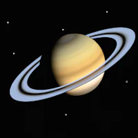 the planet saturn is shown on a black background
